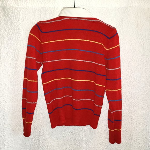 1980s Andrew St John Knit Collared Top - Picture 2 of 2